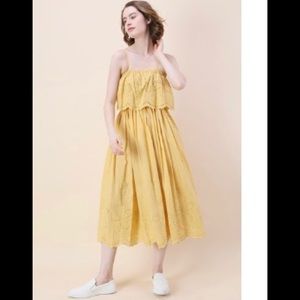 Chicwish yellow midi dress